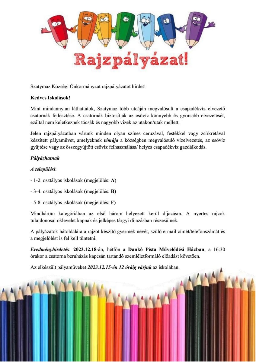 Rajzpalyazat felhivas
